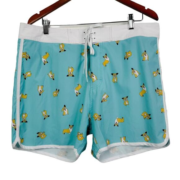 Midnight Hour Hot Topic Corgi Print Swim Trunks Size 36 Men's NWT - Picture 2 of 10